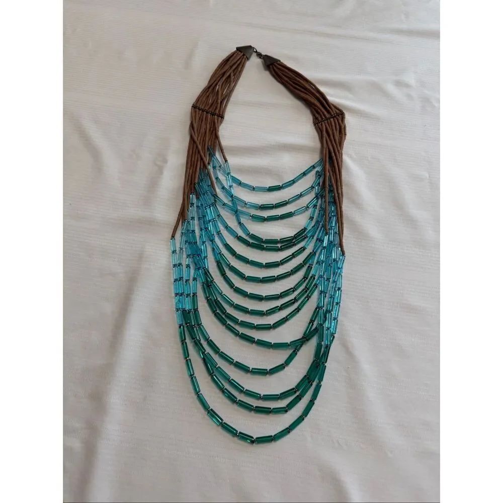 Mitchell Gross SPIN Hand Beaded Tribal Necklace